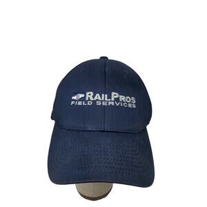 Rail Pros Port Authority FlexFit Hat Size L/XL BLue Embroidered Spell Out